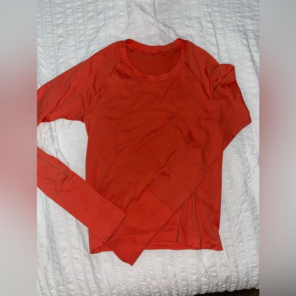 Lululemon Solar Orange Racer Long-sleeve Swiftly Tech